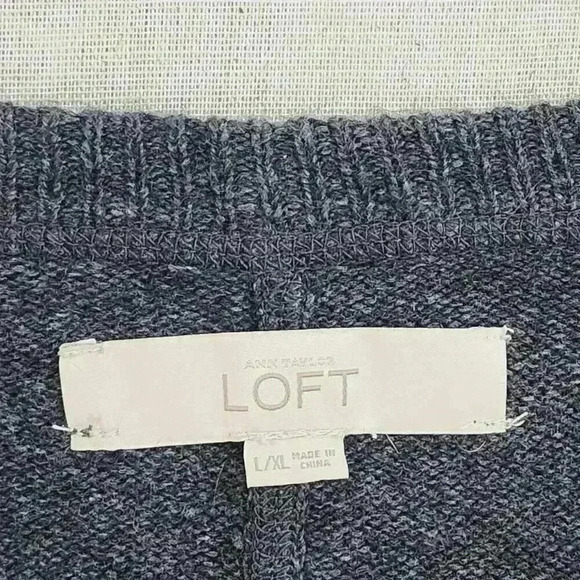 Loft Wool Rabbit Hair Blend Scoop neck Wide Sleeve Slouchy Sweater Women's L/XL - Picture 4 of 8